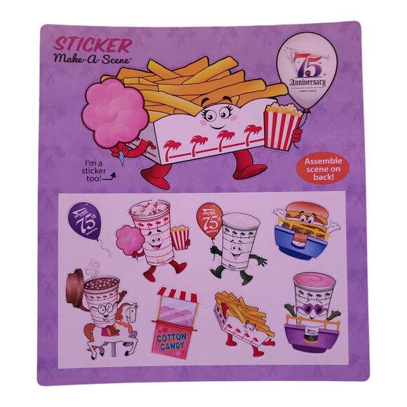 IN-N-OUT BURGER Sticker Sheet Make-A-Scene 75th Anniversary Set - Picture 3 of 3